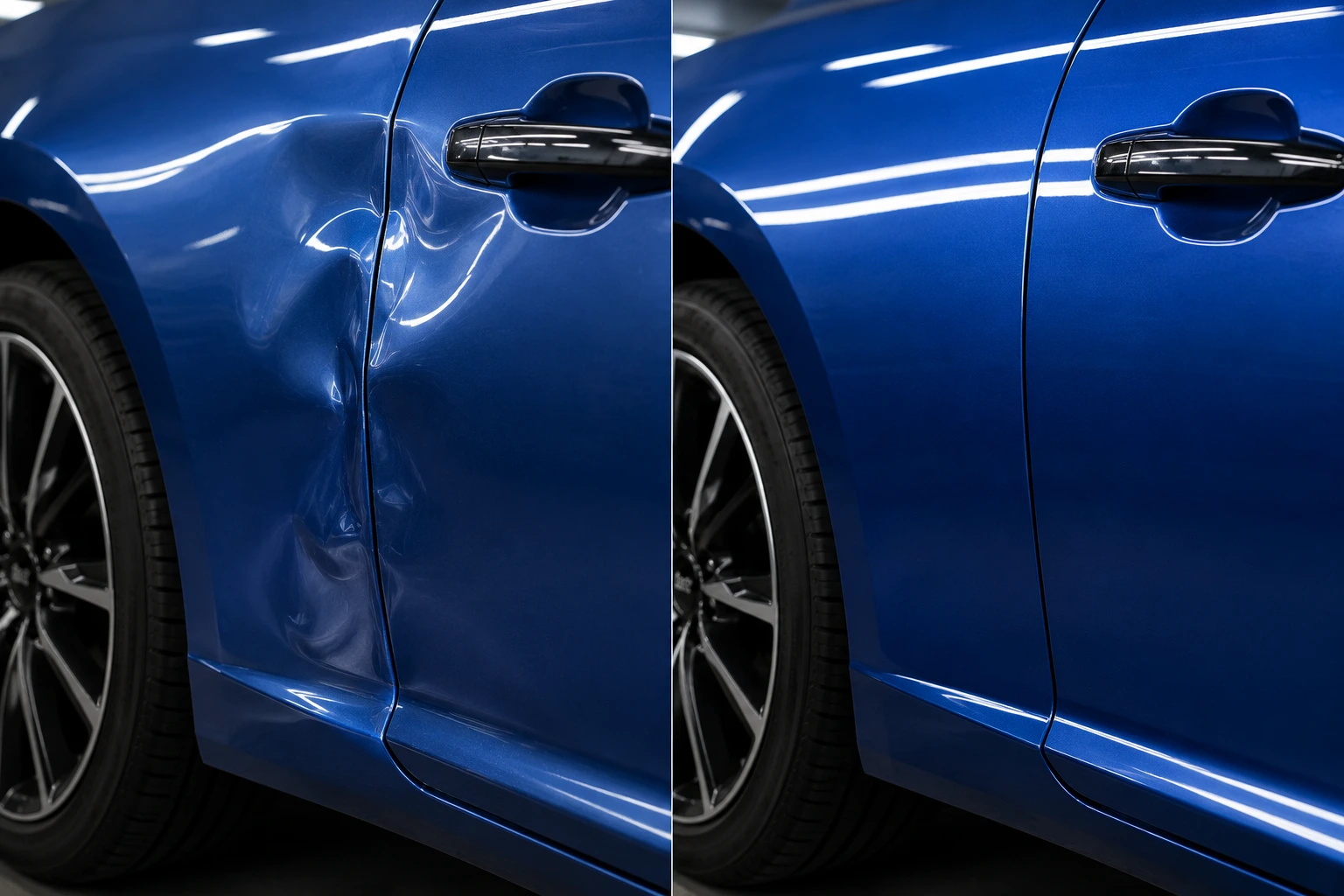 Door ding dent repair before and after — DentFixes.com