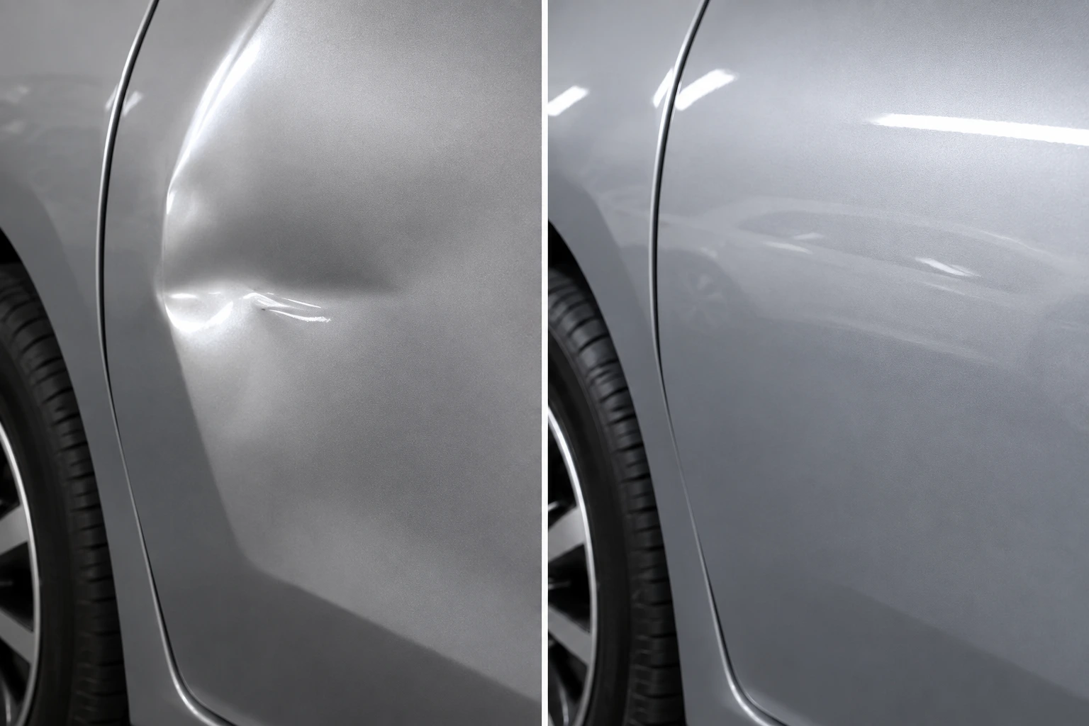 Door ding dent repair before and after — DentFixes.com